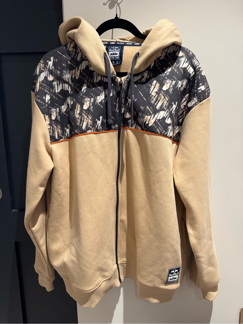 Red Bull Racing Men's Beige Zip-Up Hoodie Jacket